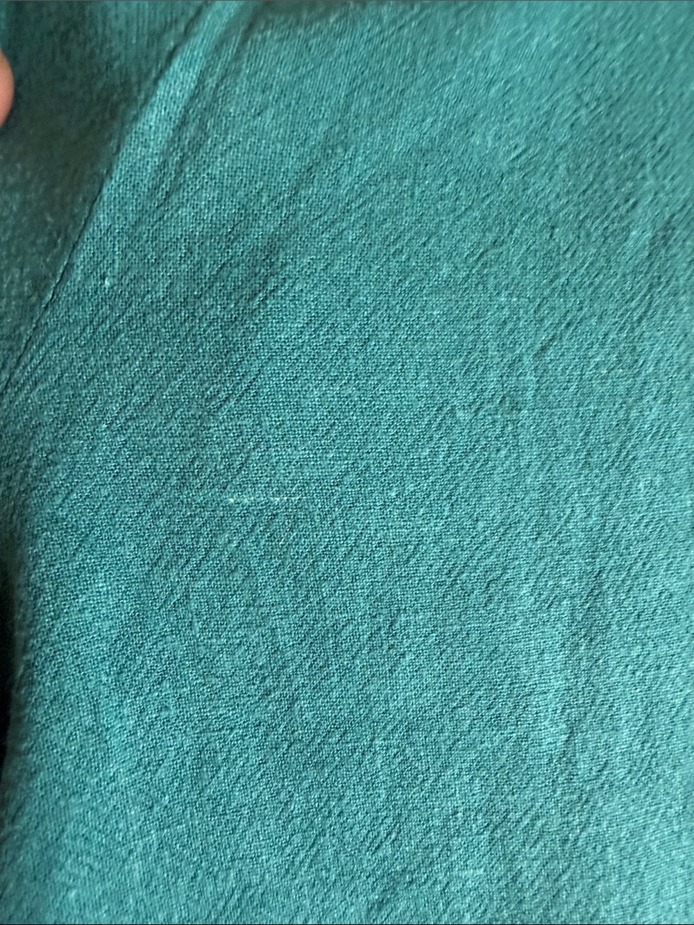 Poetry Women's Teal Curved-Sleeve Button-Up Blouse - Picture 11 of 11